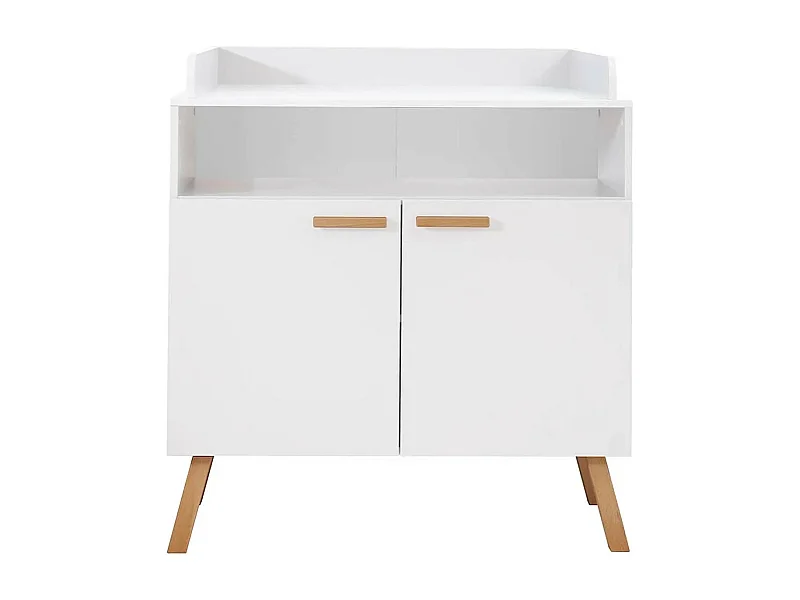 Commode à langer 2 portes mélaminé blanc Mathys