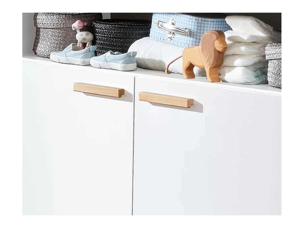 Commode à langer 2 portes mélaminé blanc Mathys