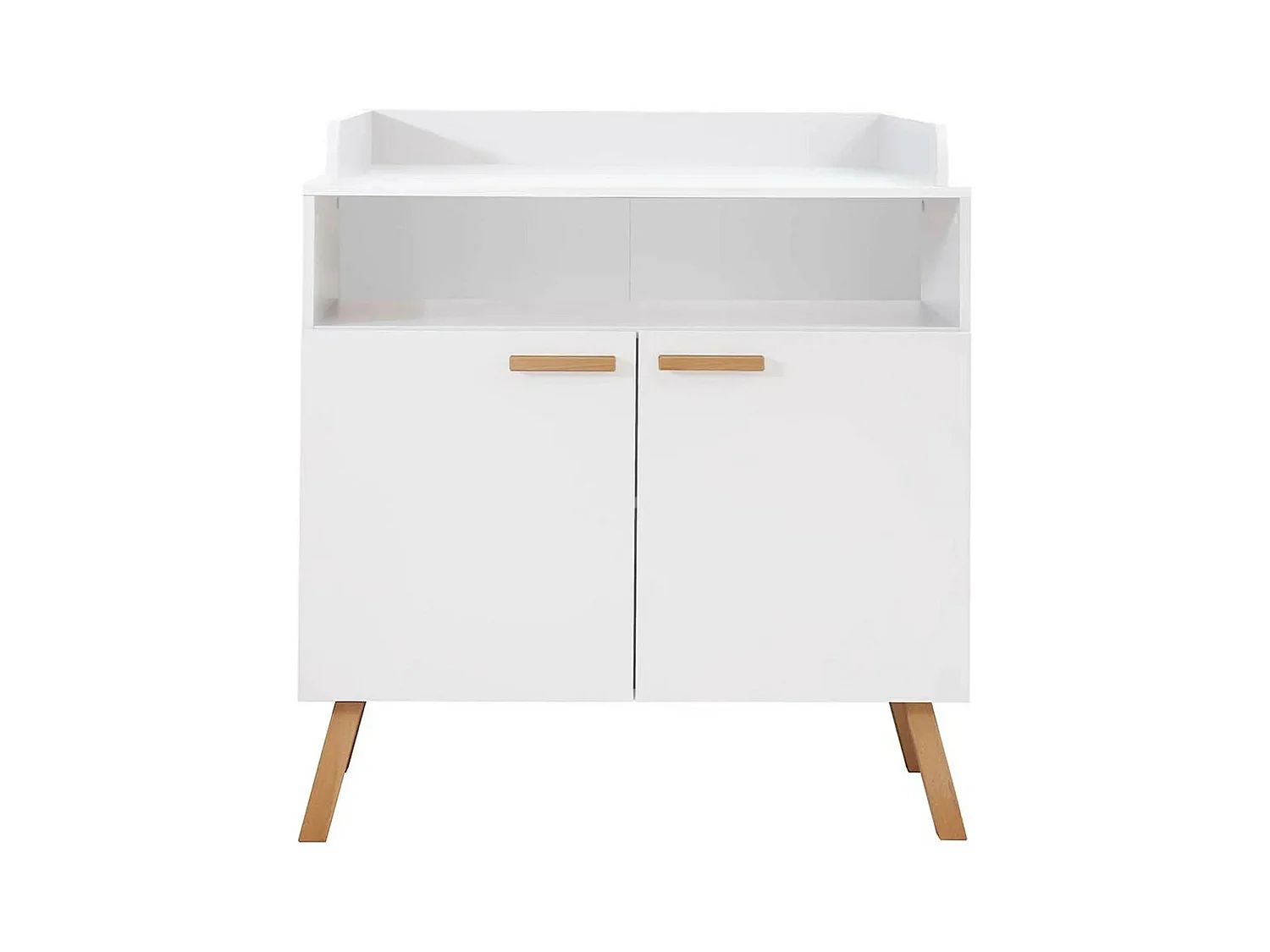 Commode à langer 2 portes mélaminé blanc Mathys