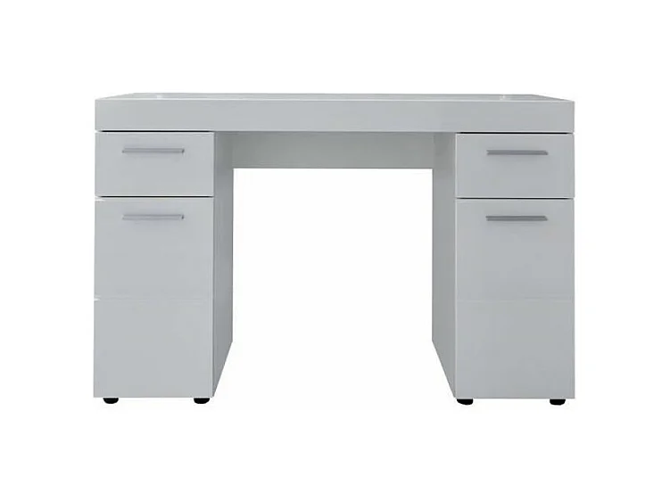 Bureau 2 portes 2 tiroirs laqué blanc Ellia