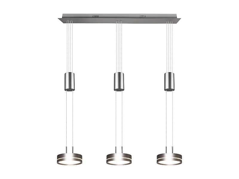 Franklin - Suspension d'intérieur 3 LED - Coloris Nickel mat - Hauteur max 1500 mm - Largeur 850 mm
