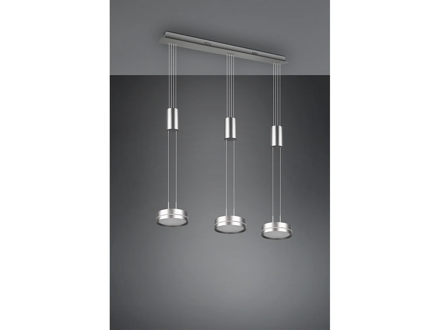 Franklin - Suspension d'intérieur 3 LED - Coloris Nickel mat - Hauteur max 1500 mm - Largeur 850 mm