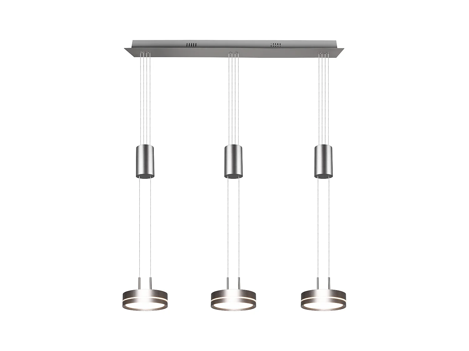 Franklin - Suspension d'intérieur 3 LED - Coloris Nickel mat - Hauteur max 1500 mm - Largeur 850 mm