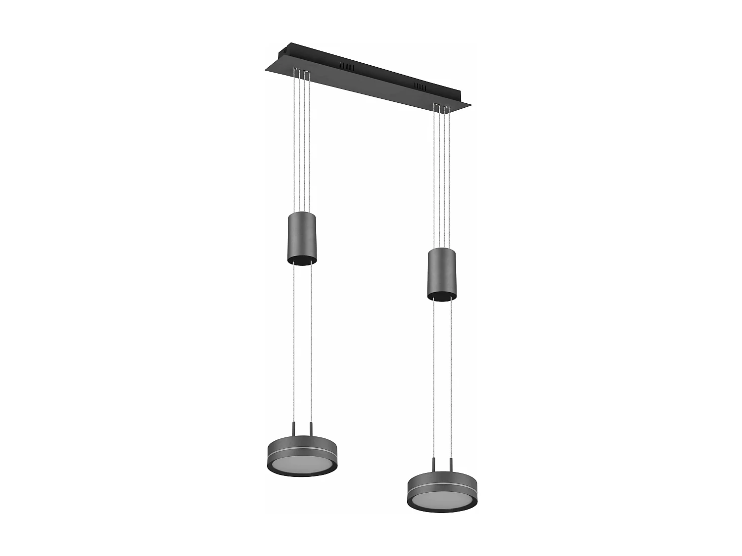 Franklin - Suspension d'intérieur 2 LED - Coloris Anthracite - Hauteur max 1500 mm - Largeur 550 mm