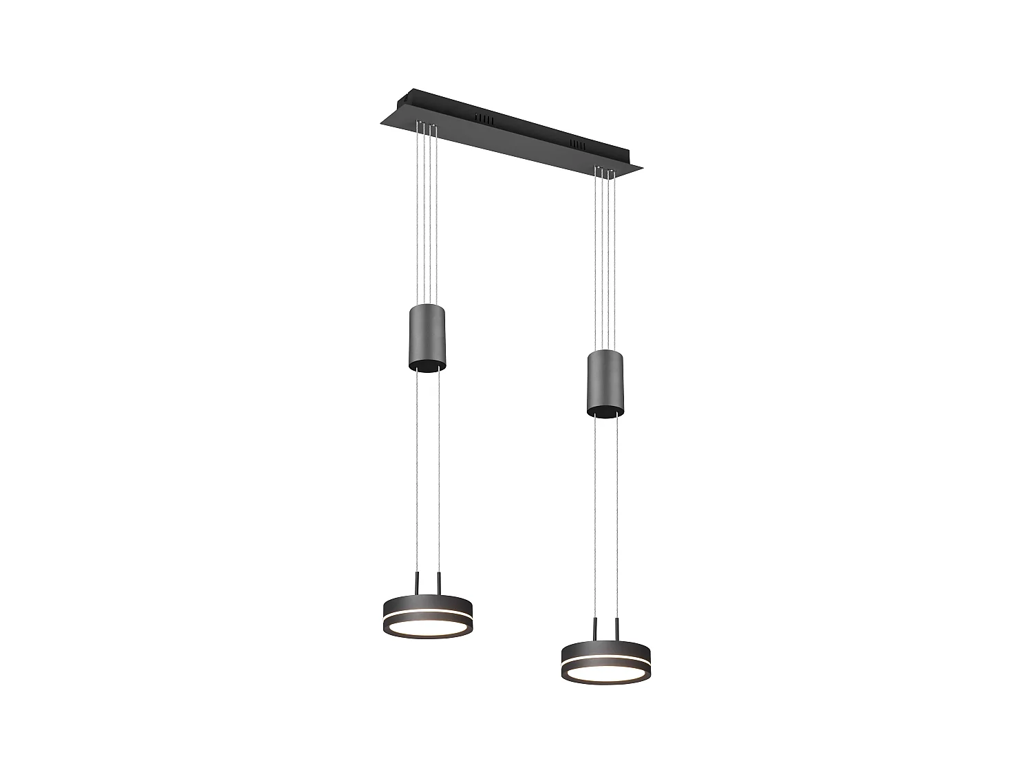 Franklin - Suspension d'intérieur 2 LED - Coloris Anthracite - Hauteur max 1500 mm - Largeur 550 mm
