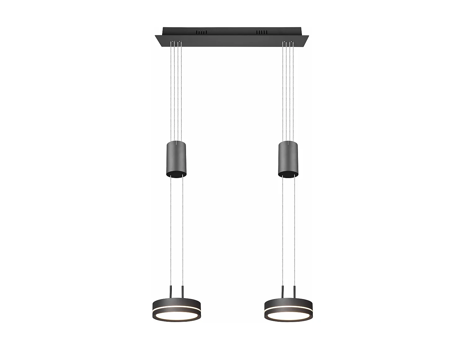 Franklin - Suspension d'intérieur 2 LED - Coloris Anthracite - Hauteur max 1500 mm - Largeur 550 mm