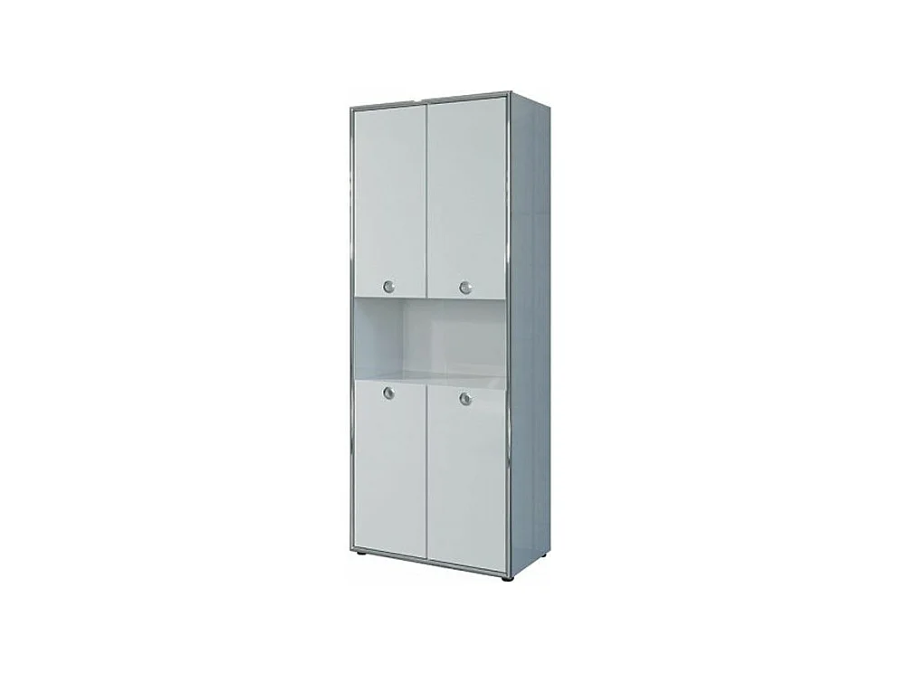 Armoire de bureau bois MDF blanc 4 portes Irma