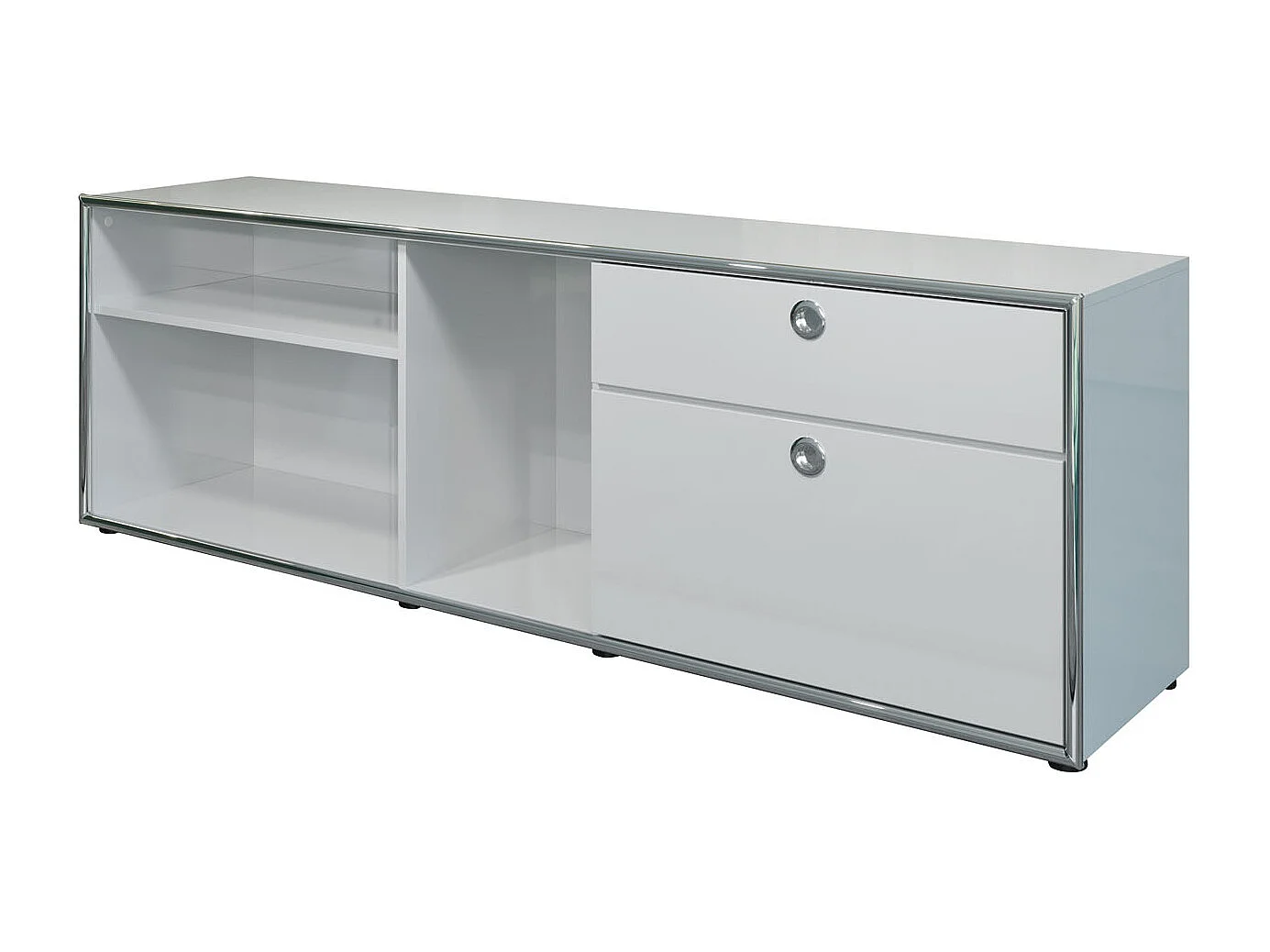 Buffet bois MDF blanc 1 volet 1 tiroir Irma L 183cm