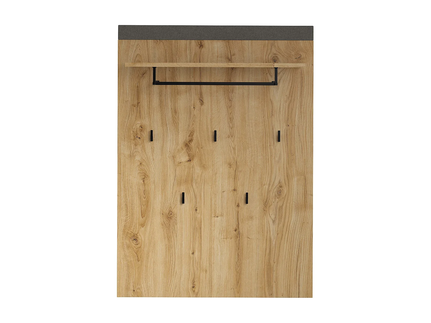 Meuble d'entrée - Panneau d'accrochage - Mélaminé chêne et Feutre - Naturel-Gris foncé - 79 - 110 - 27 cm