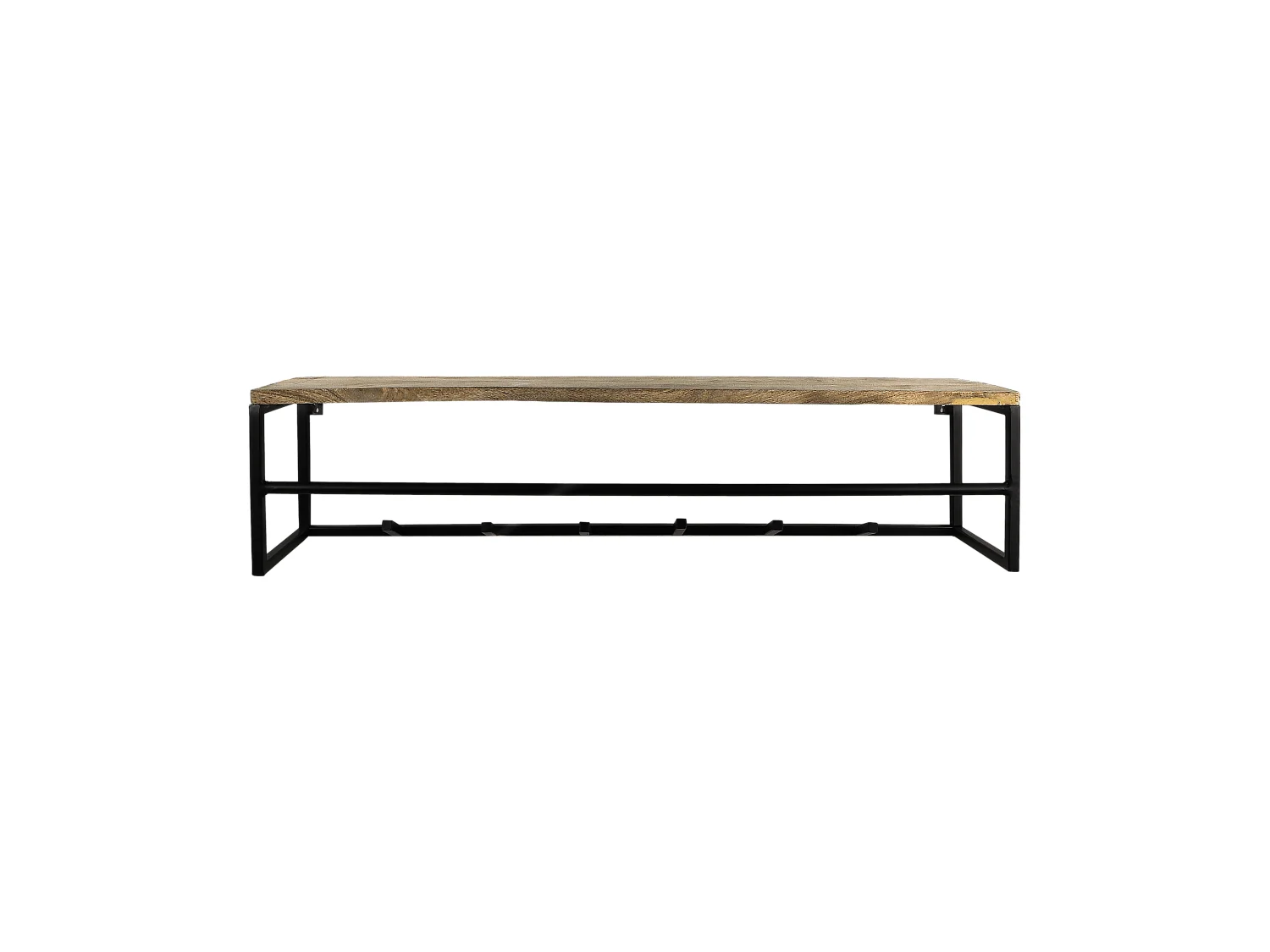 Porte-manteaux - Bois de manguier-fer - Naturel-noir - 100x22x22 cm