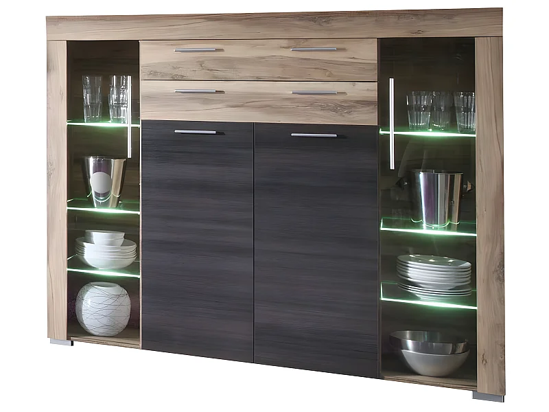 BOOM - Meuble salon/séjour mélaminé. Meuble Commode. L - H - P : 160 - 137 - 40 cm