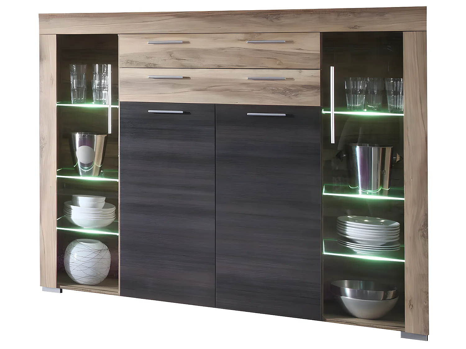 BOOM - Meuble salon/séjour mélaminé. Meuble Commode. L - H - P : 160 - 137 - 40 cm