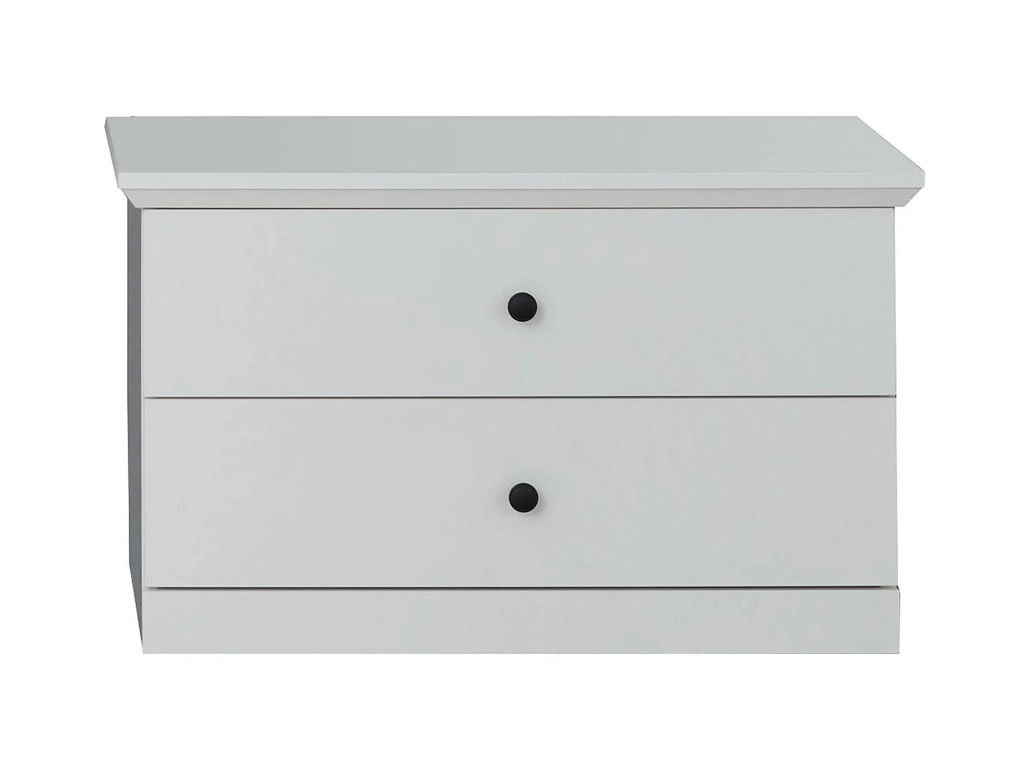 Meuble à chaussures 2 tiroirs blanc style campagnard moderne Valex 81cm