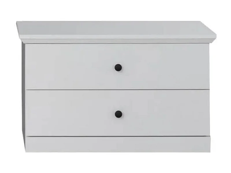 Meuble à chaussures 2 tiroirs blanc style campagnard moderne Valex 81cm