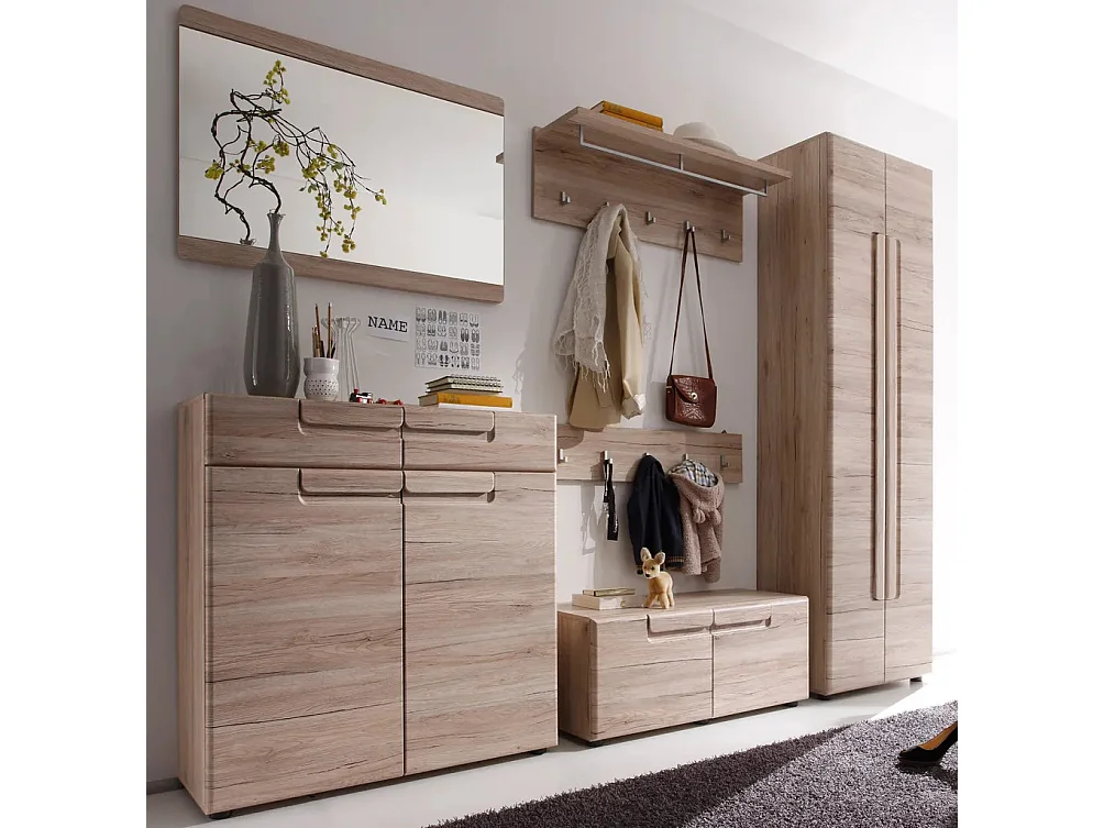 Cómoda de melamina roble claro 2 puertas Aurel