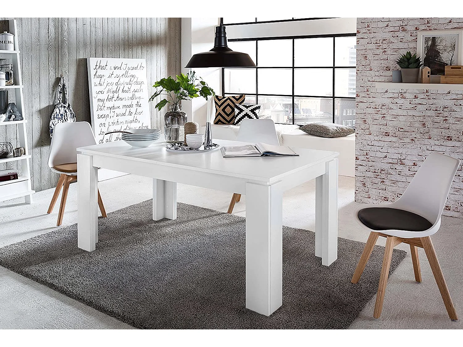 Koryne uitschuifbare eettafel 160/200 cm wit