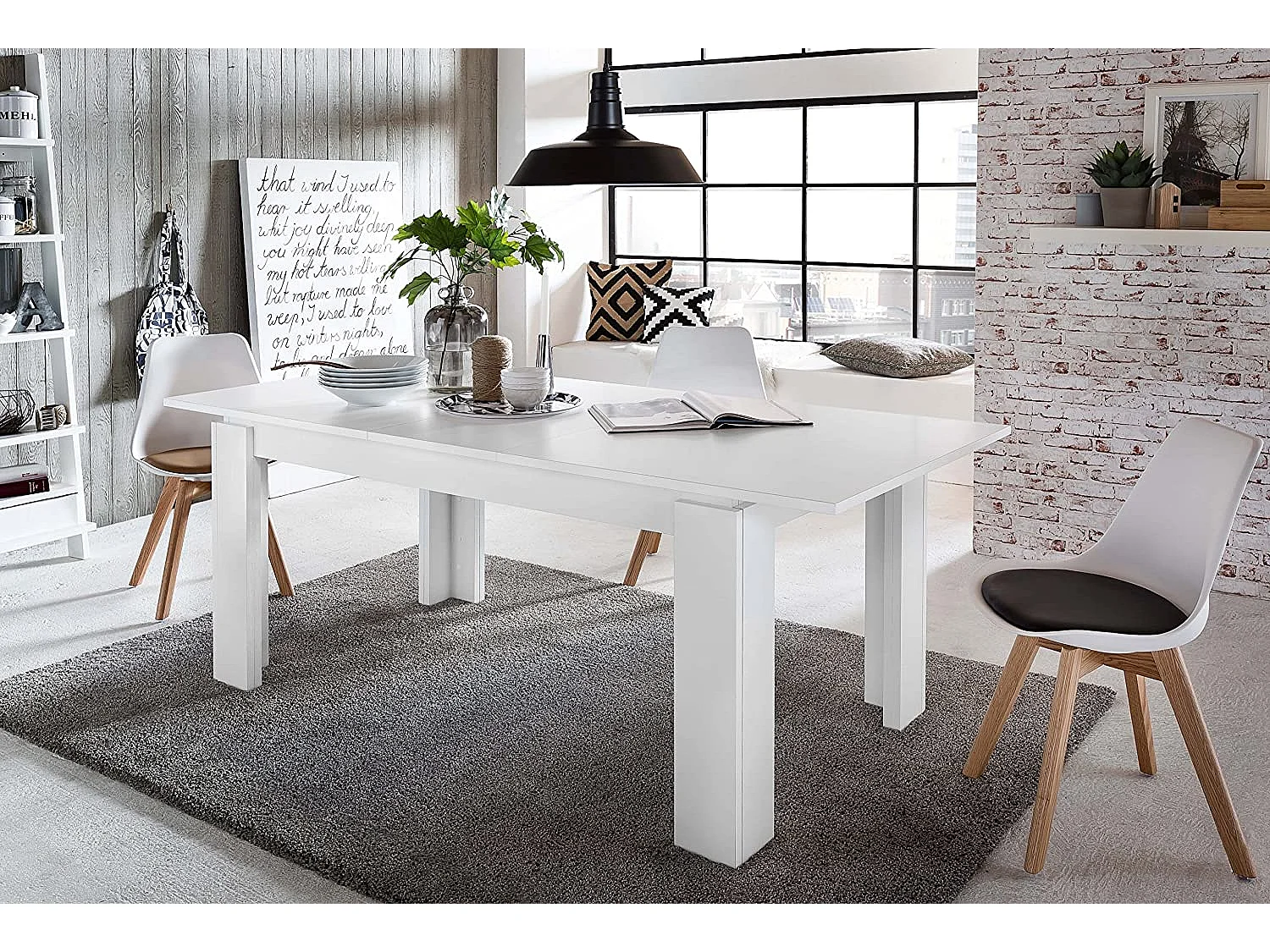 Koryne uitschuifbare eettafel 160/200 cm wit