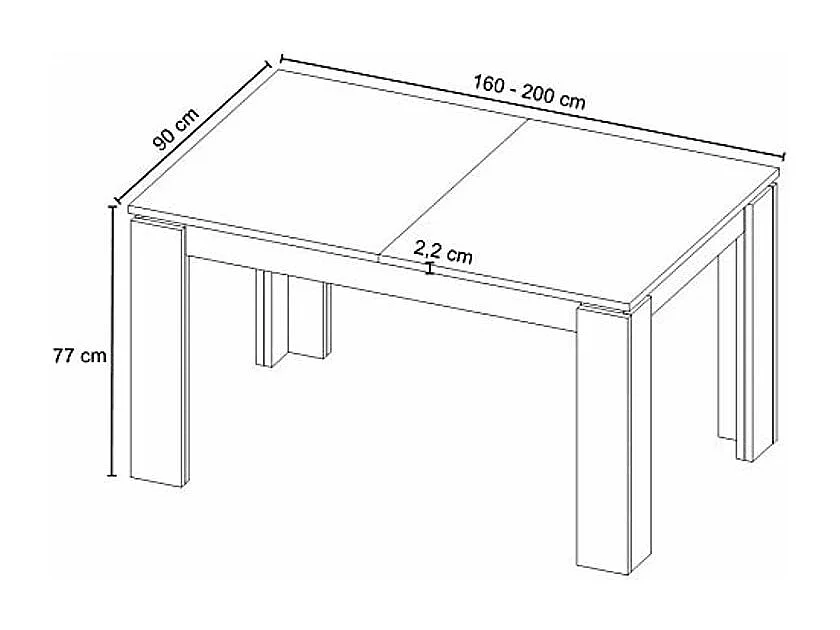 Koryne uitschuifbare eettafel 160/200 cm wit