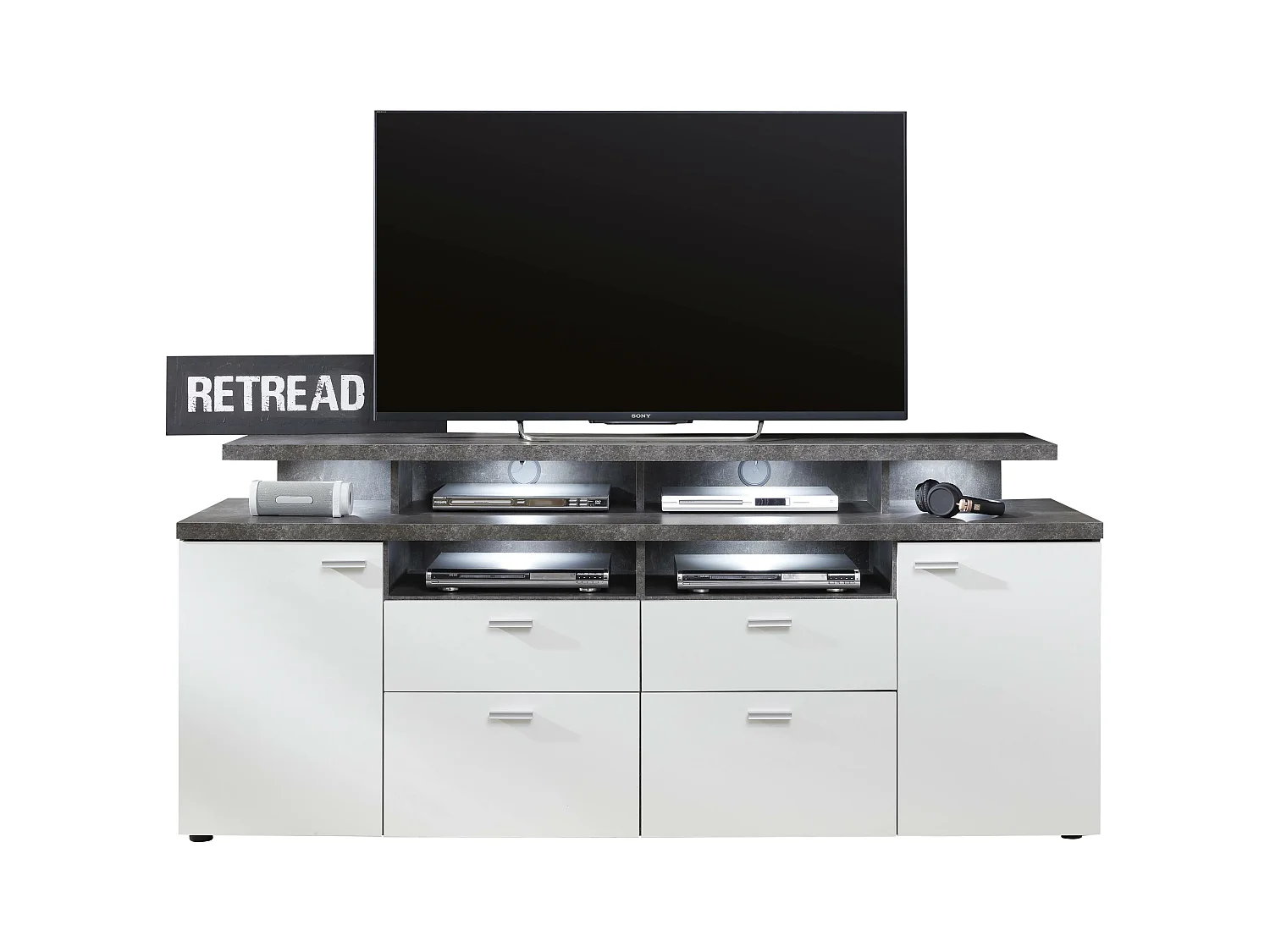 Meuble TV blanc mat Kolz 180cm-