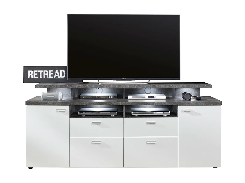 Meuble TV blanc mat Kolz 180cm-