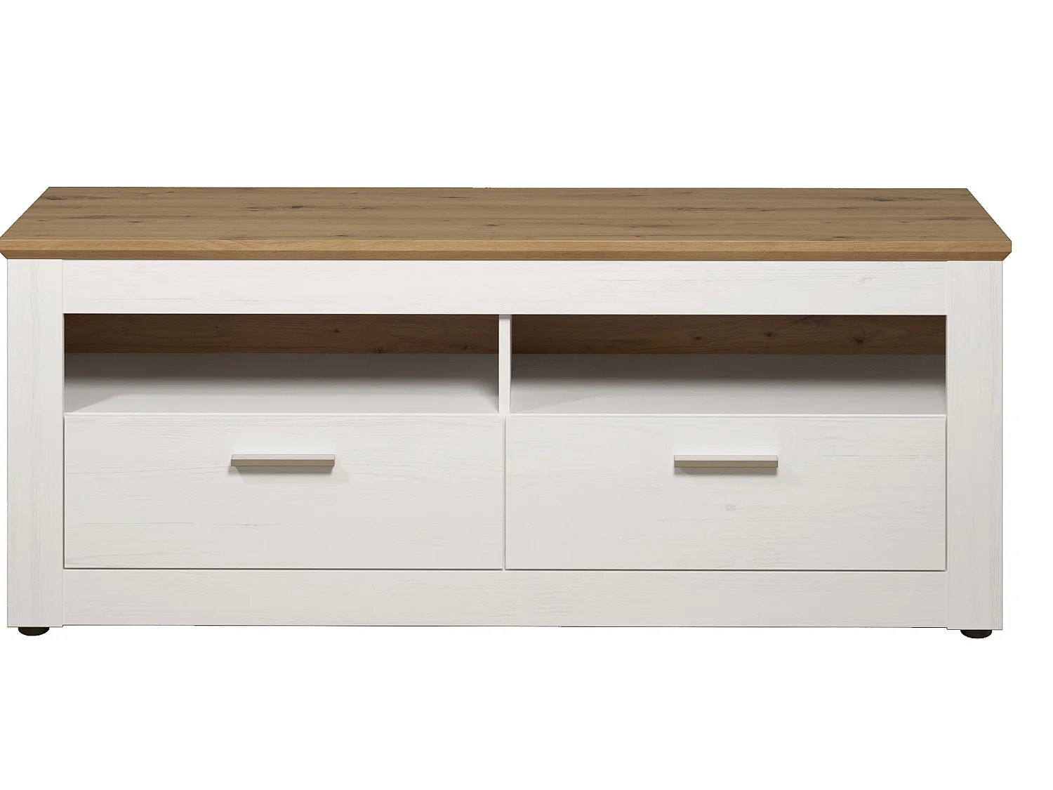 Meuble TV - Mélaminé - Naturel-Blanc - 148 - 59 - 45 cm