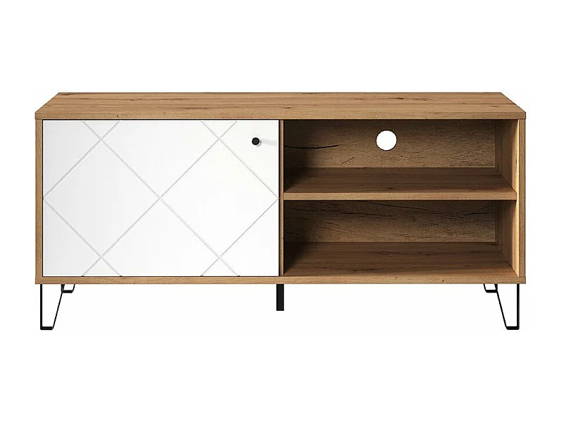 Meuble TV 1 porte et 2 niches L123 cm - Touch