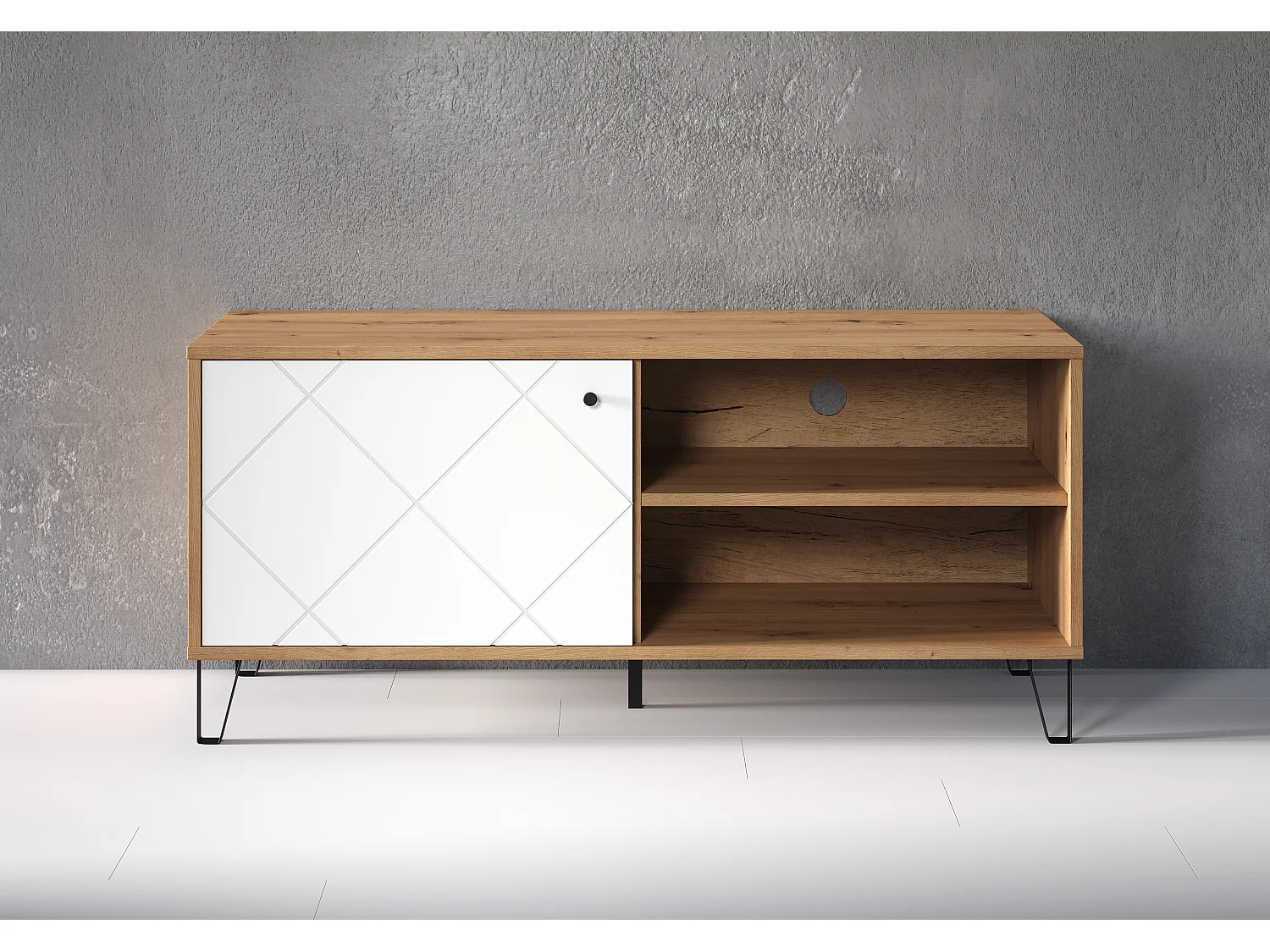 Mueble TV con 1 puerta y 2 huecos L123 cm - Touch