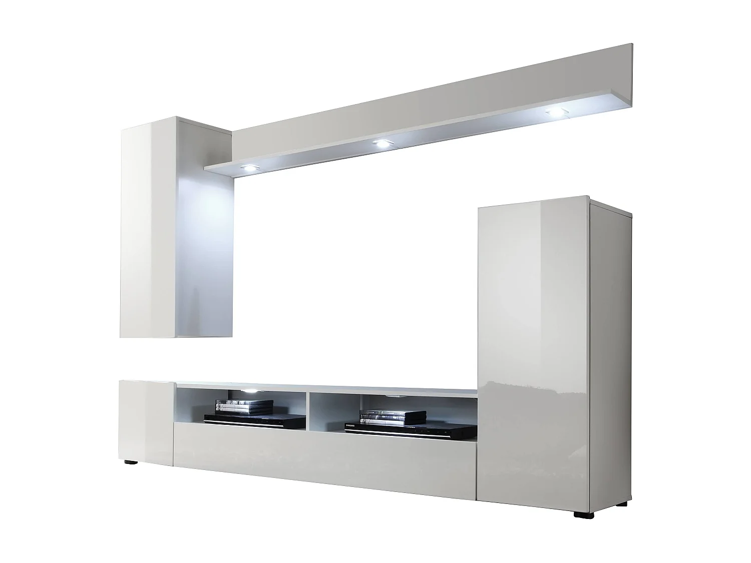 Dos wandkast systeem wit hoog glans.