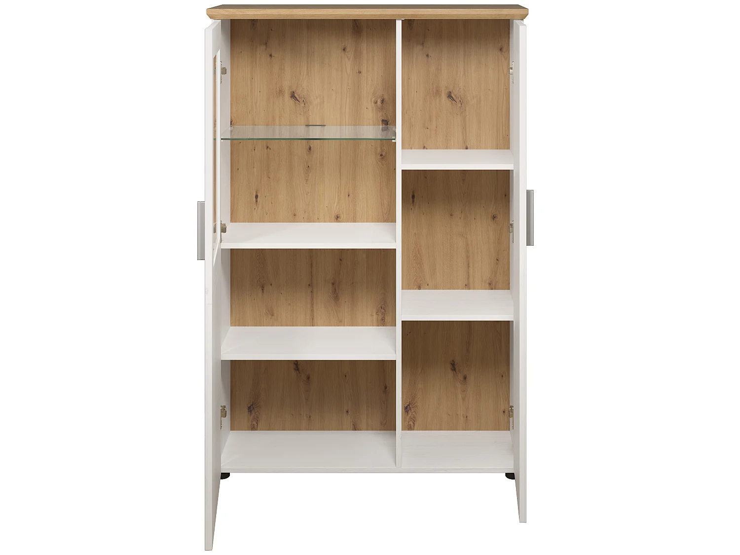 Armoire - Mélaminé - Naturel-Blanc - 95 - 140 - 38 cm