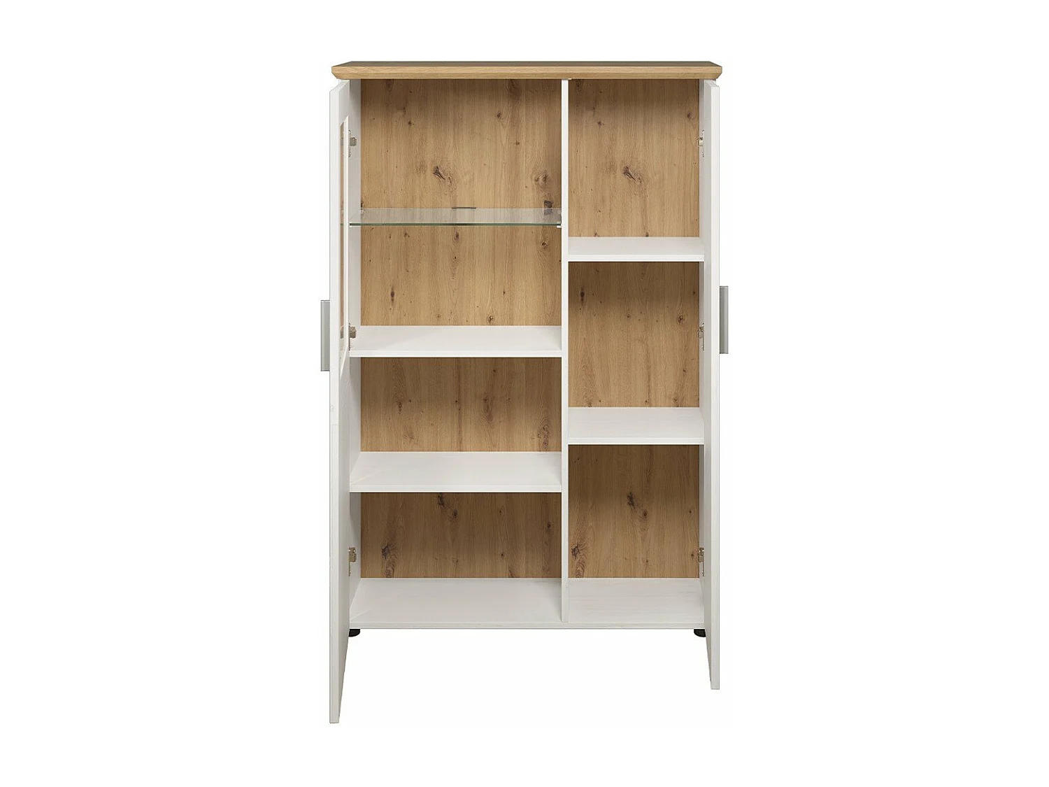 Vaisselier 2 portes dont une avec verre trempé H140 cm - Shade