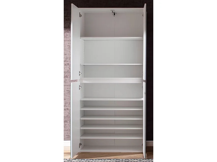 Armoire de rangement 4 portes avec miroir Cartel 74cm