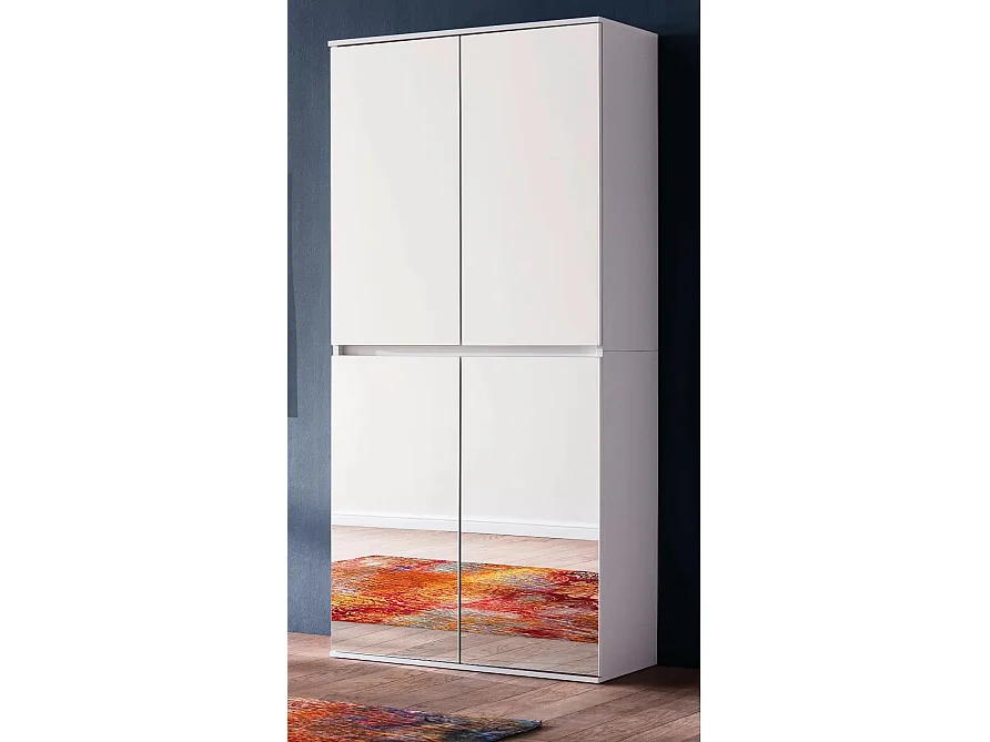 Armoire de rangement 4 portes avec miroir Cartel 74cm