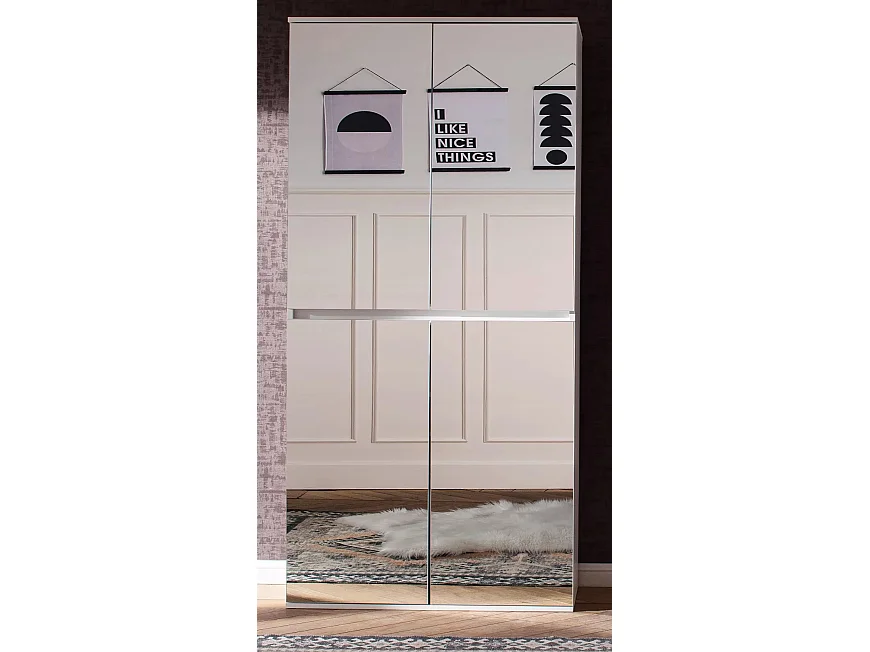 Armoire de rangement 4 portes avec miroir Cartel 74cm