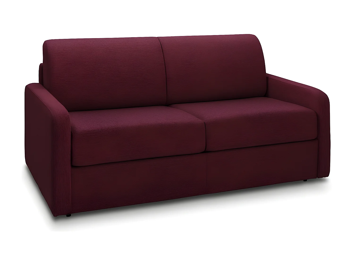 Canapé convertible express MAC MAHON sommier lattes 160cm matelas 16cm tissu tweed rouge mahogany