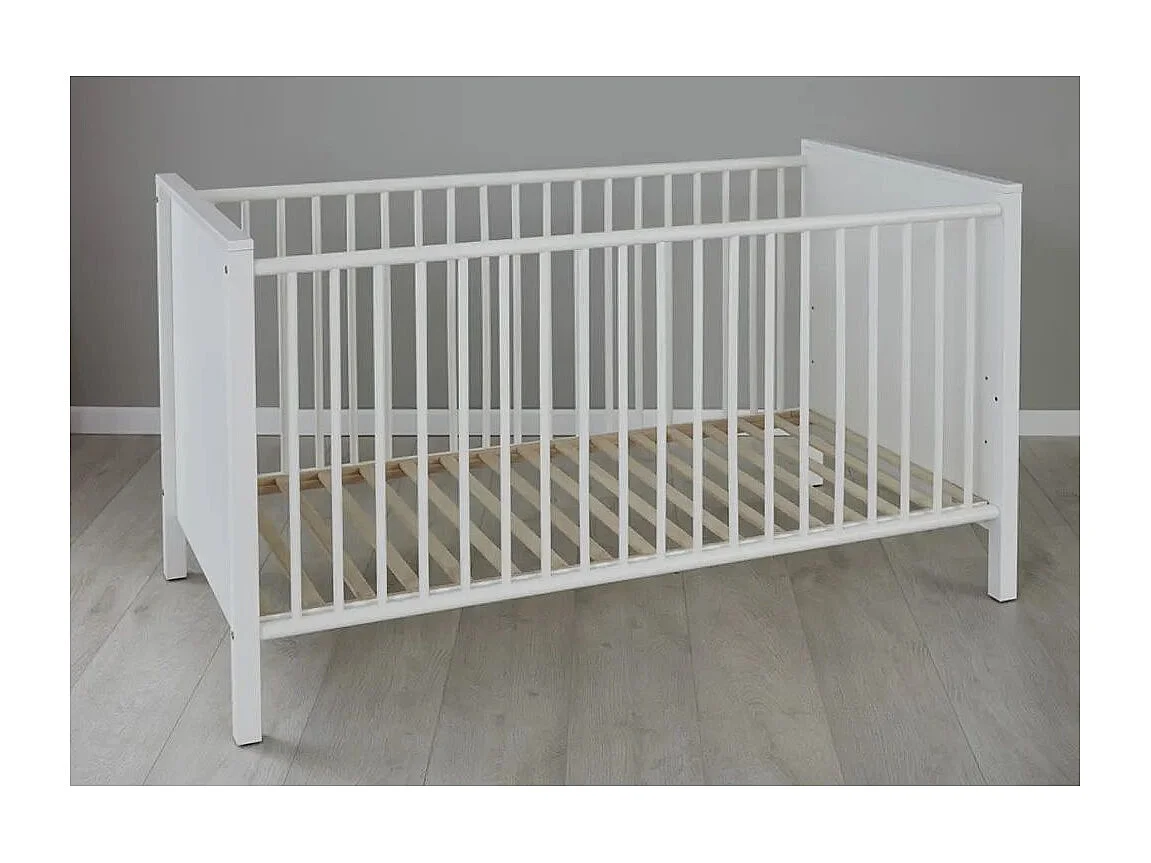 Lit à barreaux 70x140 mélaminé blanc Leone