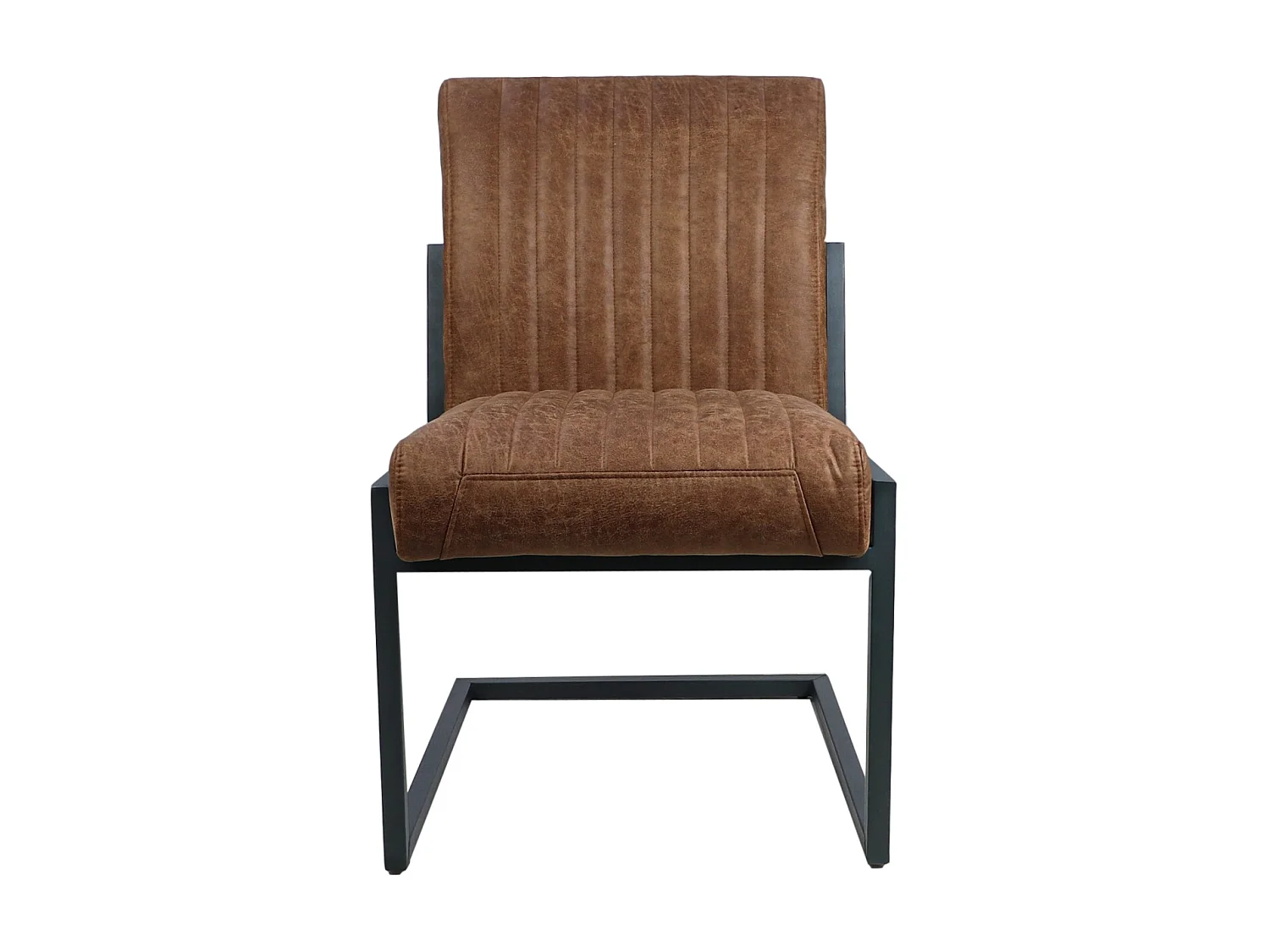 Chaise de salle à manger Texas - cuir de yacht-métal - cognac - 55x50x85 cm