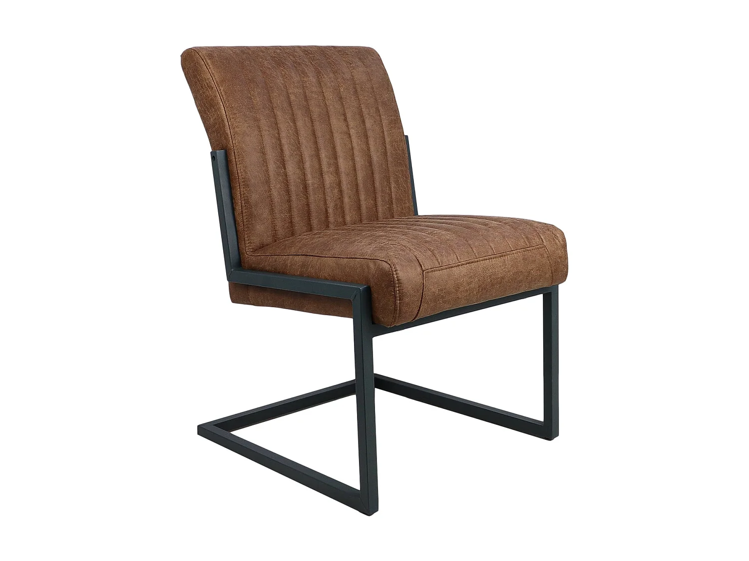 Chaise de salle à manger Texas - cuir de yacht-métal - cognac - 55x50x85 cm