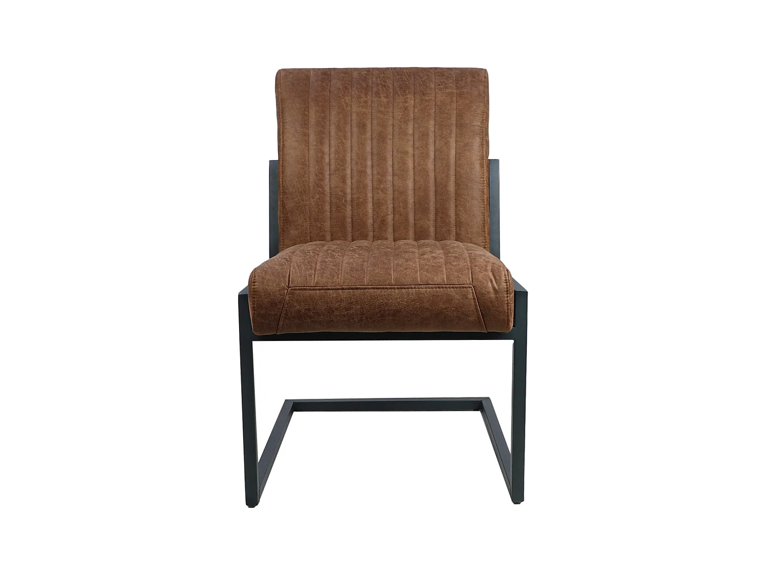Chaise de salle à manger Texas - cuir de yacht-métal - cognac - 55x50x85 cm
