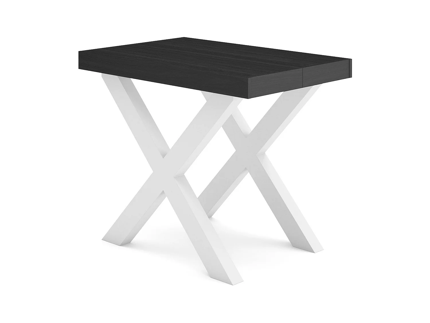 Mesa Consola Extensível, 160x90x73cm, Para 8 pessoas, Pés de madeira, Preto