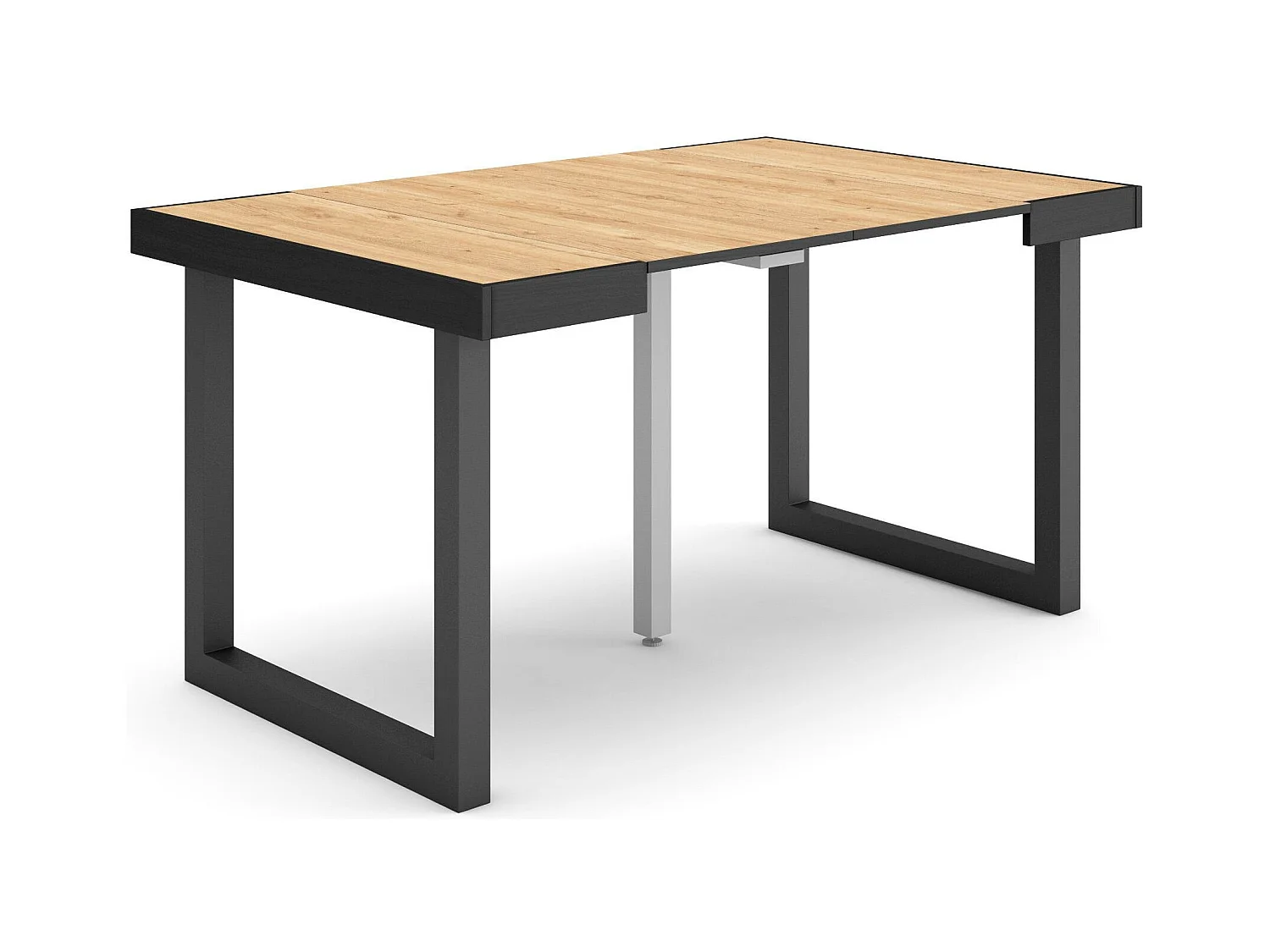 Table console extensible, 140x90x73cm, Pour 6 personnes, Pieds bois massif, Chêne