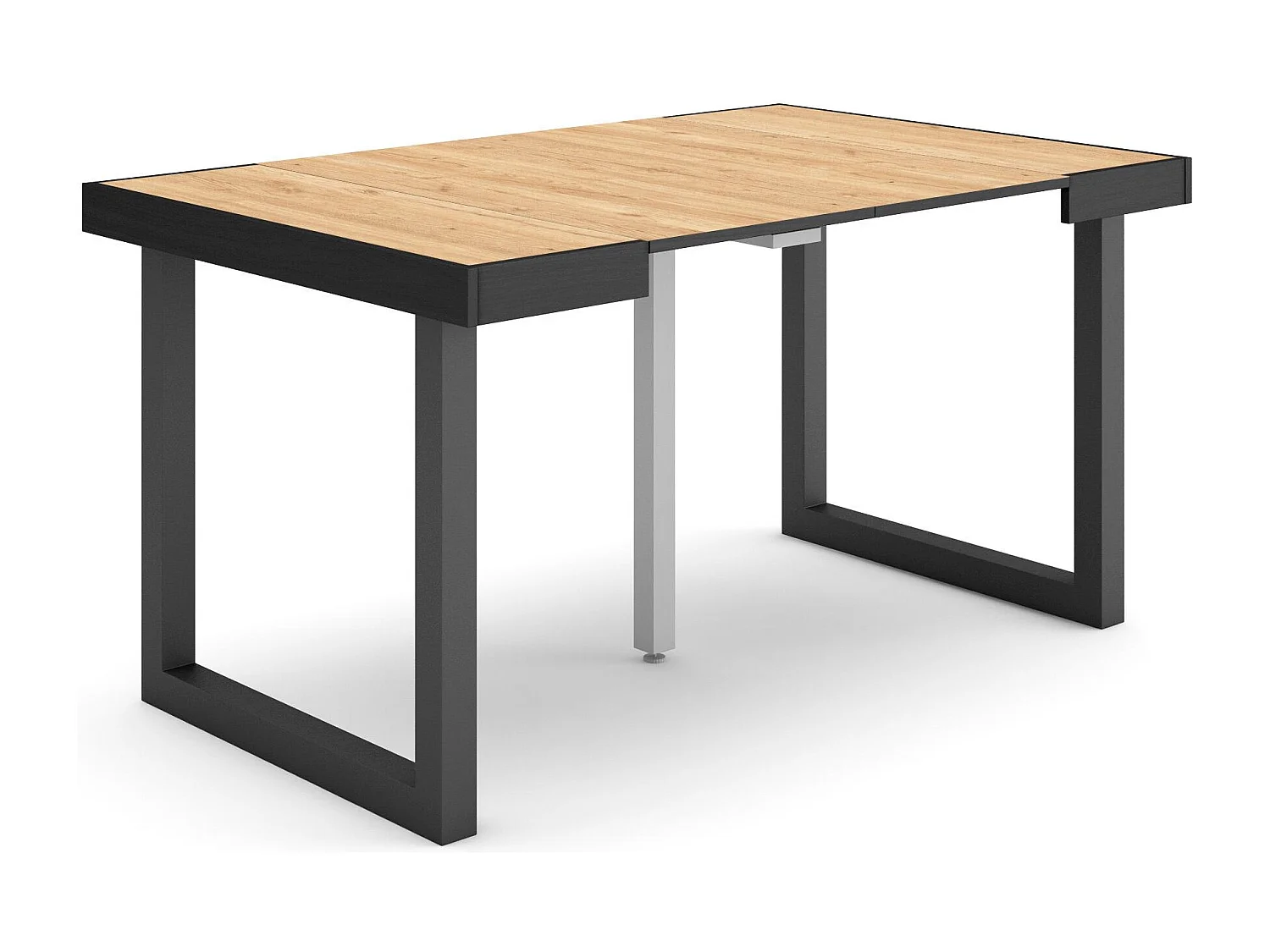 Table console extensible, 140x90x73cm, Pour 6 personnes, Pieds bois massif, Chêne