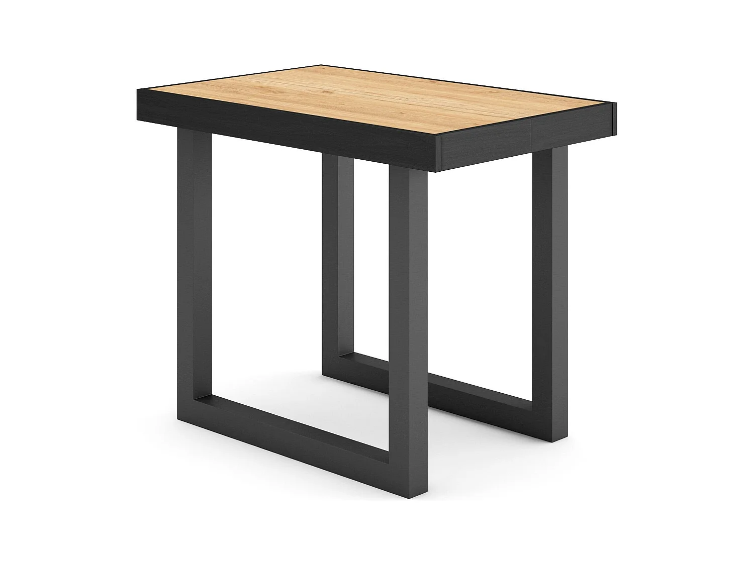 Table console extensible, 140x90x73cm, Pour 6 personnes, Pieds bois massif, Chêne
