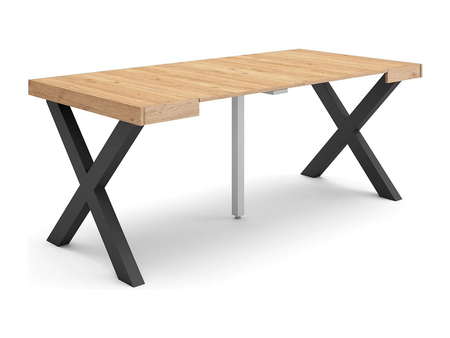 Ausziehbarertisch, 180x90x73cm, Für 8 Gäste, Massivholz Beine, Eiche