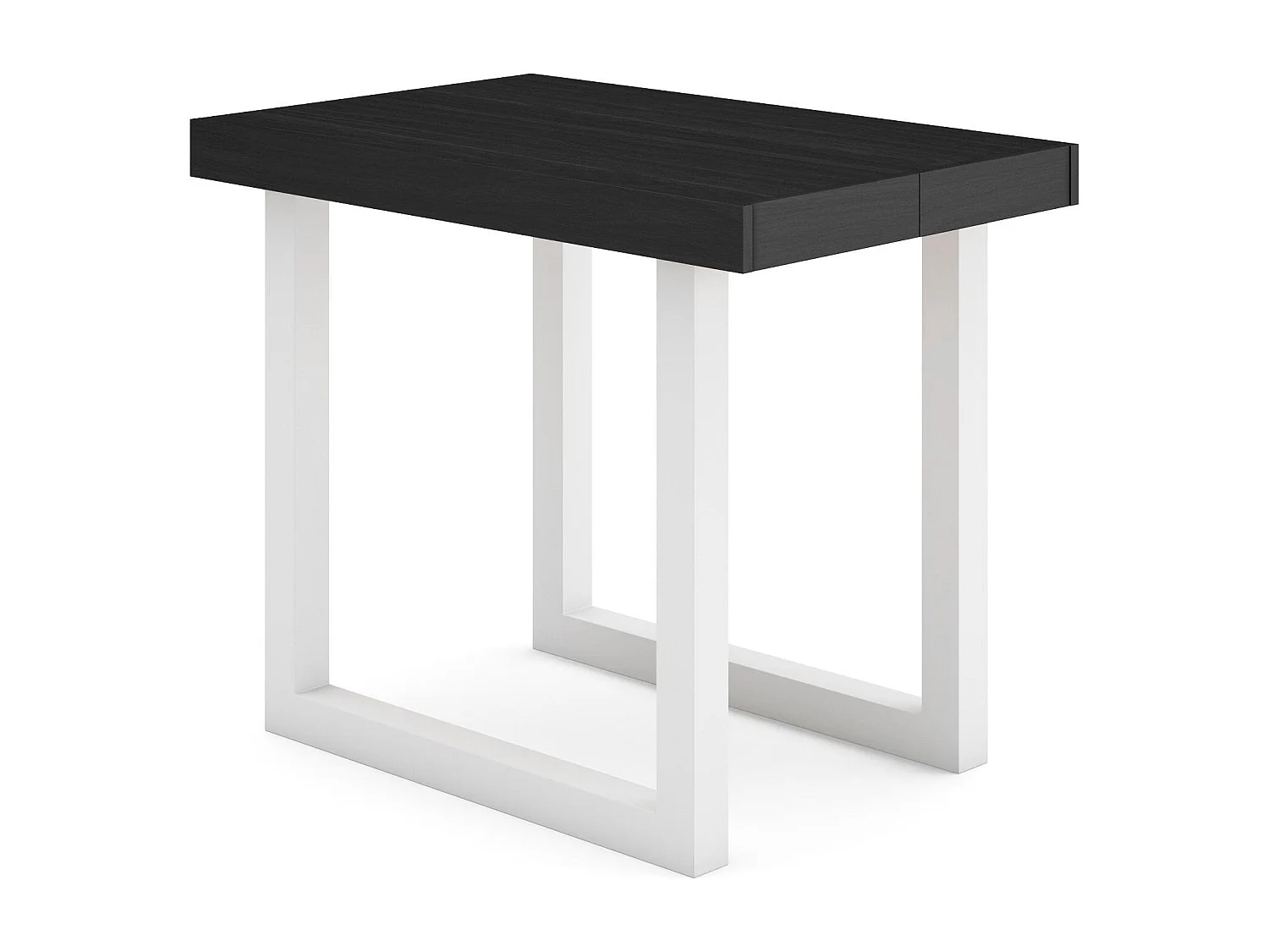 Mesa Consola extensible, 160x90x73cm, Para 8 comensales, Patas madera maciza, Negro