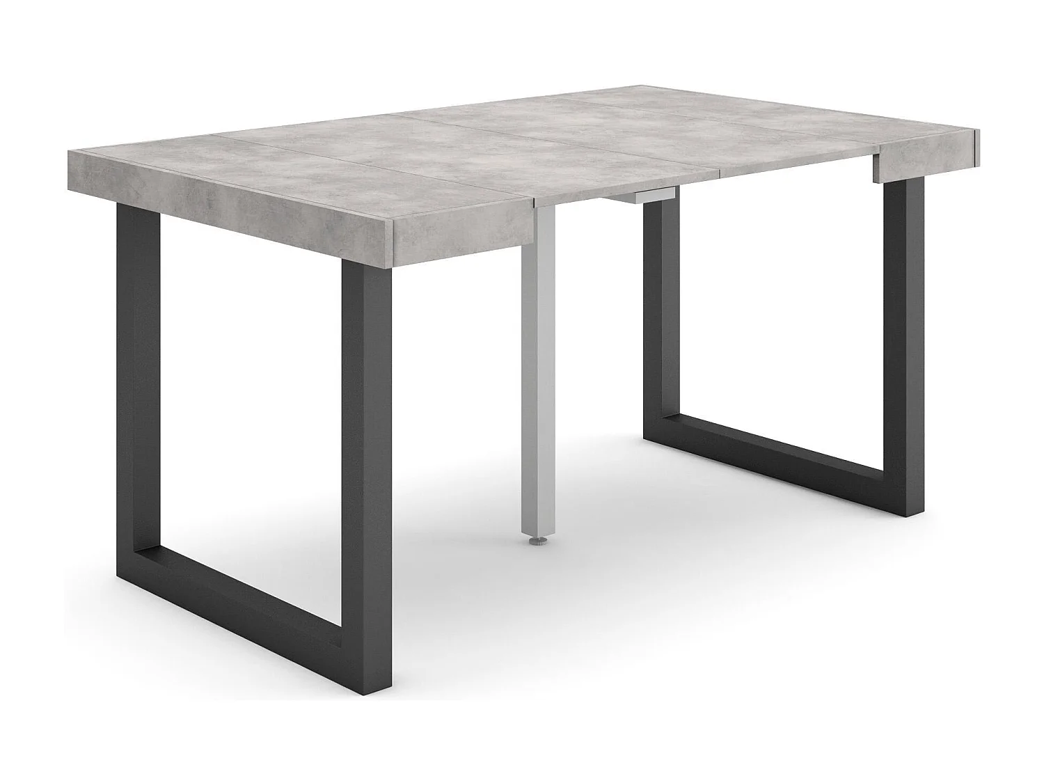 Ausziehbarertisch, 140x90x73cm, Für 6 Gäste, Massivholz Beine, Zement