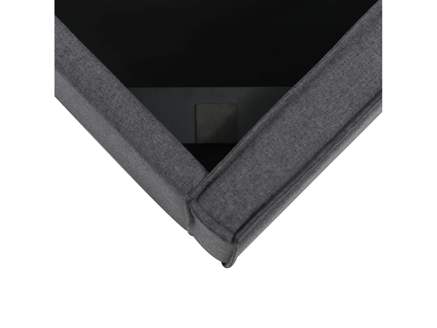 Lit coffre - avec structure métal - Gris Lit 90x200 cm en tissu capitonné - Sweiko