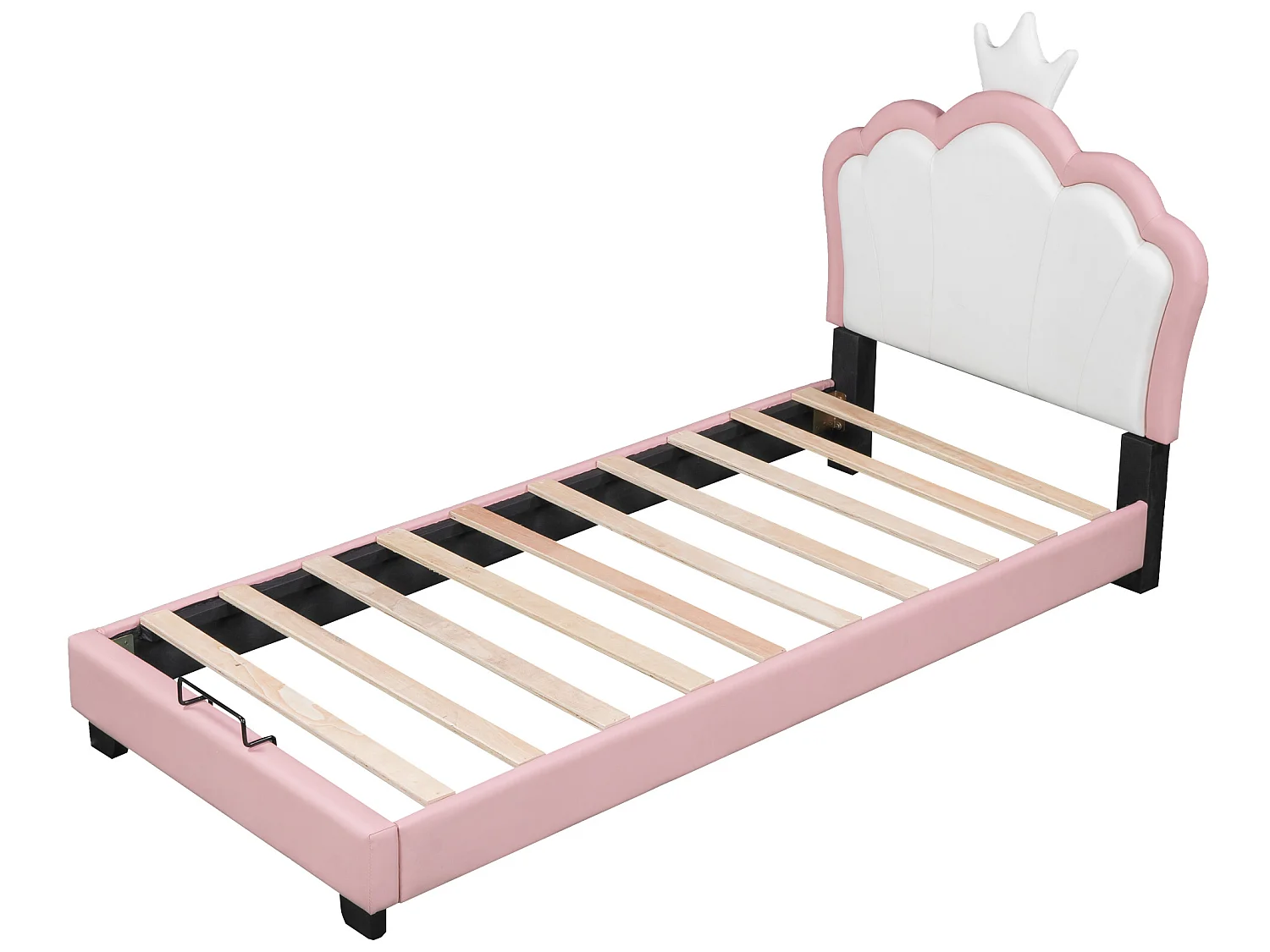 Lit enfant - 90x200 cm Forme de la couronne rose - Sweiko