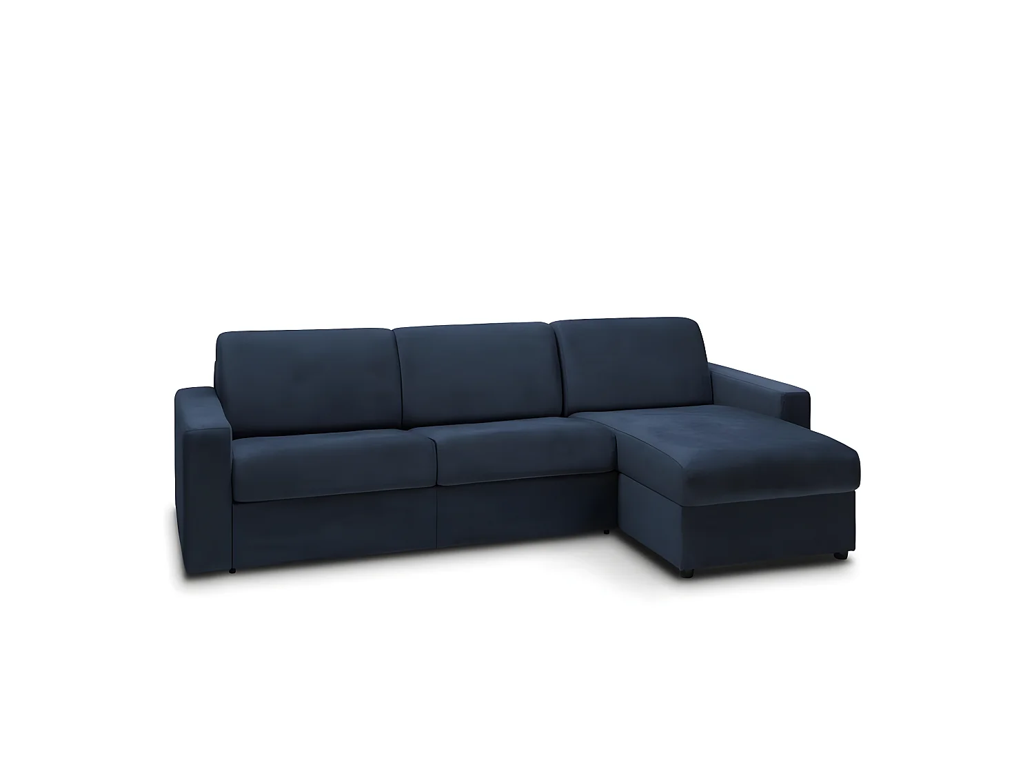 Canapé d'angle réversible  express MIDNIGHT EDITION VELOURS bleu marine matelas 16 cm