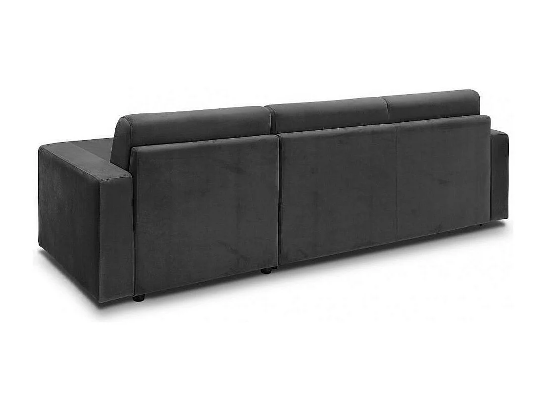 Canapé d'angle réversible  express MIDNIGHT EDITION VELOURS gris anthracite matelas 16 cm