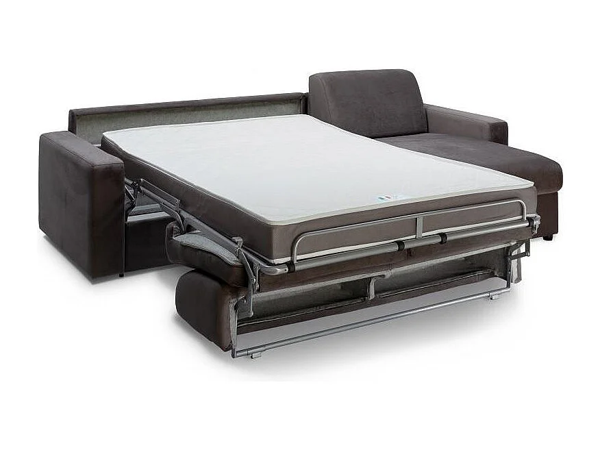 Canapé d'angle réversible  express MIDNIGHT EDITION VELOURS gris anthracite matelas 16 cm